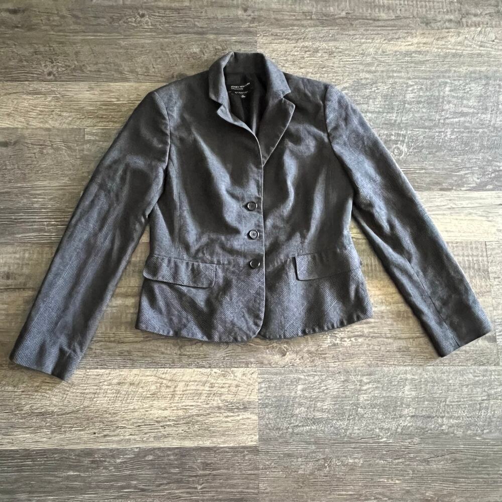 Jones New York Collection Women's 8 Gray Stretch Blazer Tailored Fully Lined
